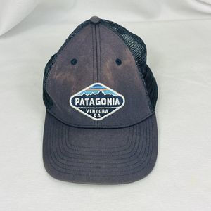 Patagonia Ventura CA Blue Snapback Baseball Trucker Hat Cap OSFM DISTRESSED Read